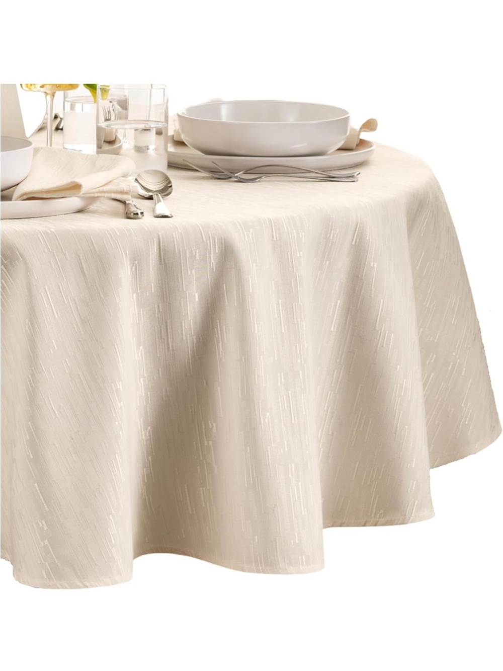 NEW Elrene Home Fashions Continental Solid. Stain & Wrinkle Resistant Tablecloth